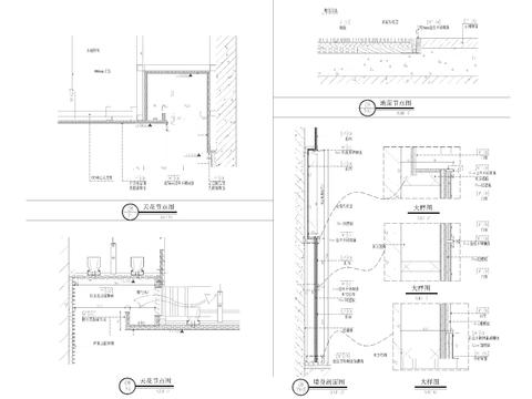  包间餐厅墙身cad大样图 
