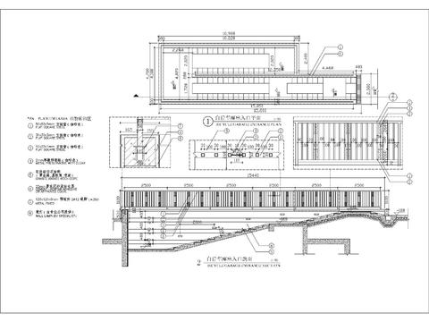  自行车库出入口细部节点大样 