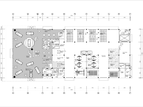  2000㎡汽车4S店cad平面图 