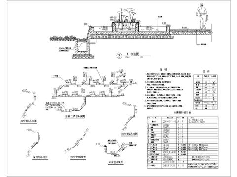  水景喷泉cad平面图 
