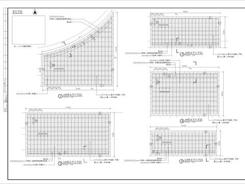  多造型木平台细部CAD施工图 