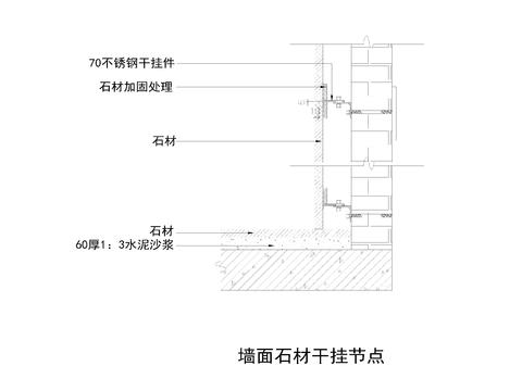  61套大理石 收口 干挂 石材cad大样图 
