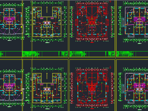  精装别墅全套电气CAD施工图纸 