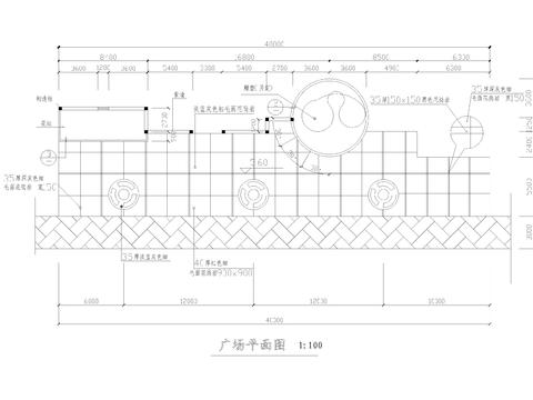  廣場(chǎng)CAD施工圖 