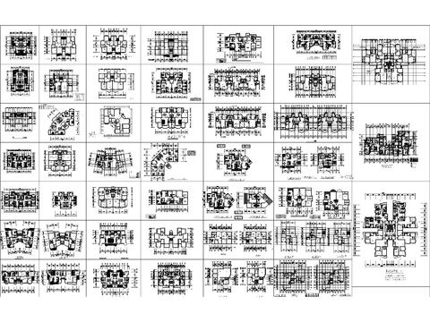  商品房户型cad图库 