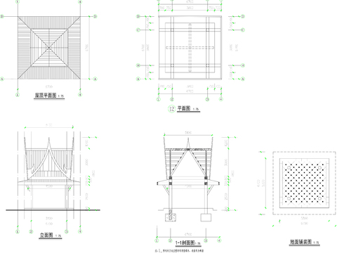  泰式门楼CAD施工图 
