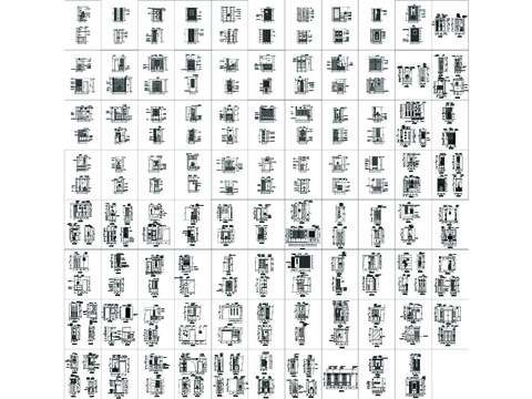  87款玄关设计图cad图库 