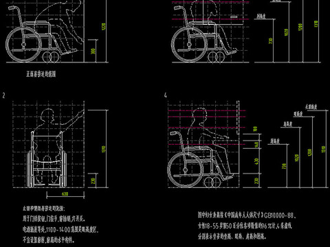  无障碍同行器具cad图库 