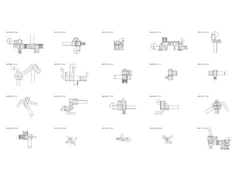  现代儿童滑梯 游乐设施平面图库 图块 图集CAD图库 