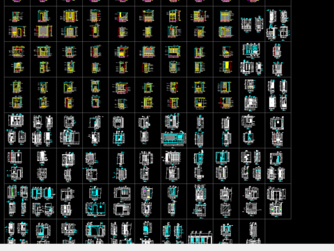  隔断大全cad图库 