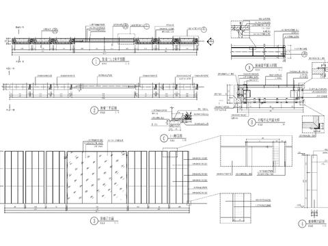  现代简约石材景墙cad大样图 