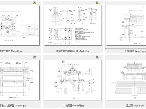  城門樓建筑圖 
