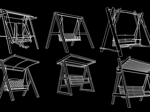  户外秋千CAD图库 