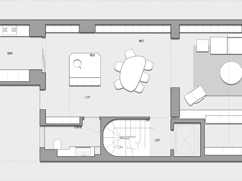 283㎡三层联排别墅cad平面图 