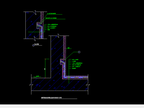  放水室内交界处收口大样图 