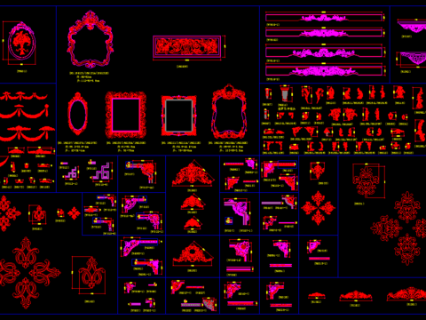  欧式角花CAD图库 