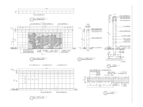  入口景墙cad大样图 