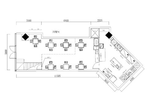  韩式大排档施工图 