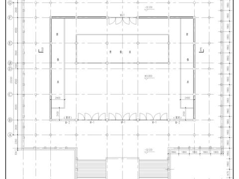  大雄寶殿建筑cad立面圖 