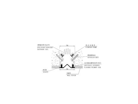  外墙变形缝cad大样图 
