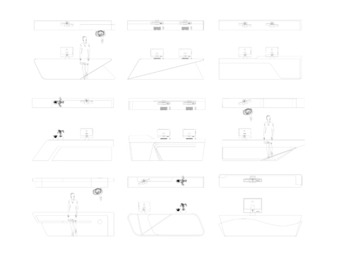  现代接待台 前台 服务台cad图库 