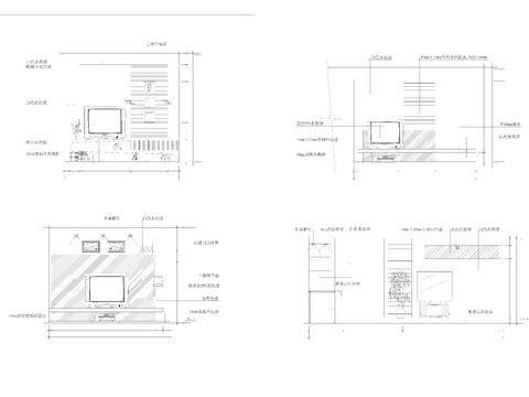  77款客厅电视背景墙cad图库 