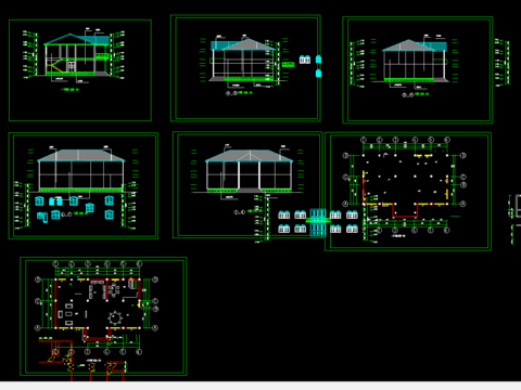  别墅外形设计cad图库 
