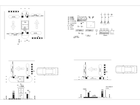  电子安防系统摄像头CAD施工图 