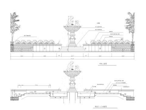  喷泉详图cad大样图 