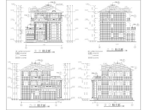  农村自建房 独栋别墅cad平面图 