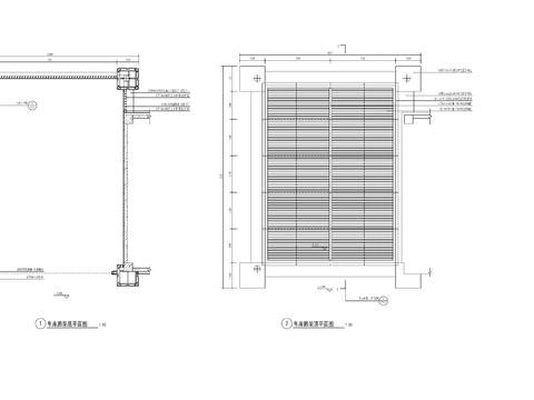  地下车库出入口廊架cad大样图 
