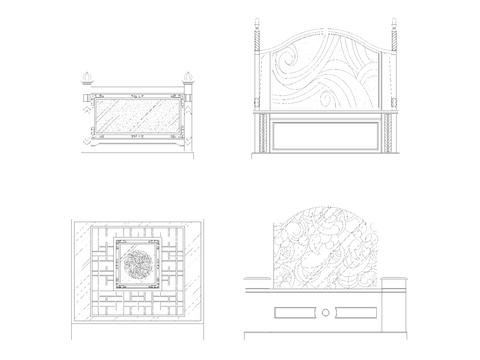  落地屏风半高隔断 