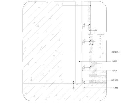  大理石石材踢脚线剖面节点大样图 