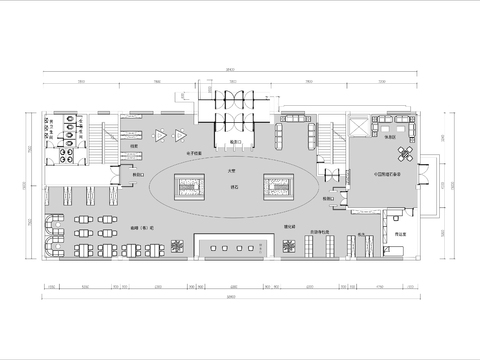  三层大型图书馆cad平面图 