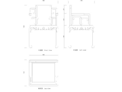  中式单椅cad图库 