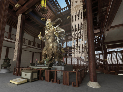  杭州香積寺CAD施工圖+效果圖 