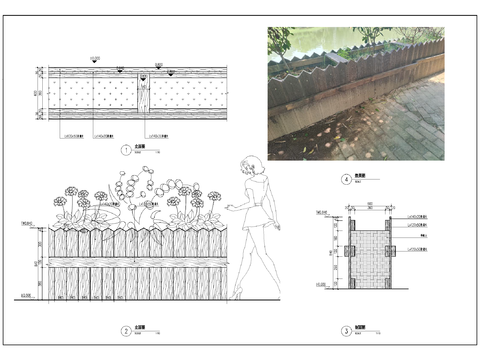  防腐木花池节点大样 
