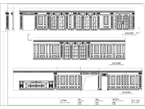  游泳馆立面cad施工图 