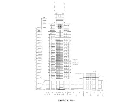  高層寫字樓建筑CAD施工圖 