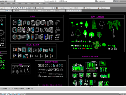  室内外图块cad图库 