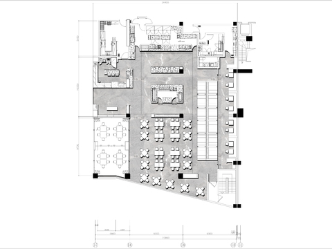  700㎡全日制餐厅cad平面图 