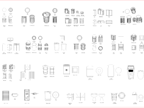  垃圾桶CAD图库 