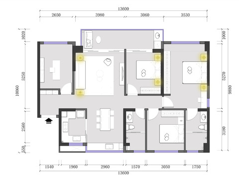  室内平面图cad施工图 