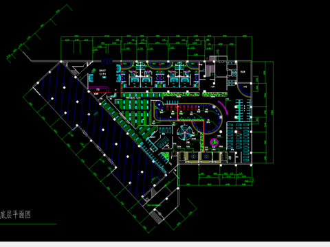  桑拿浴场cad平面图 