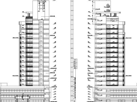  青岛医院综合楼cad施工图 