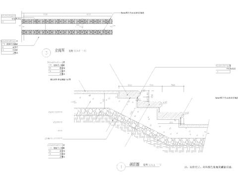  5个园林道路道牙cad大样图 