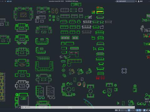  沙发平面cad图库 