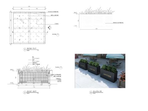  不锈钢板移动花箱cad大样图 