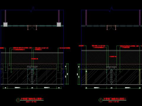  玻璃隔断cad节点图 