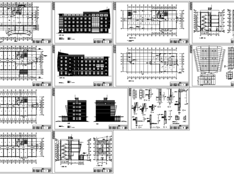  辦公樓cad施工圖 